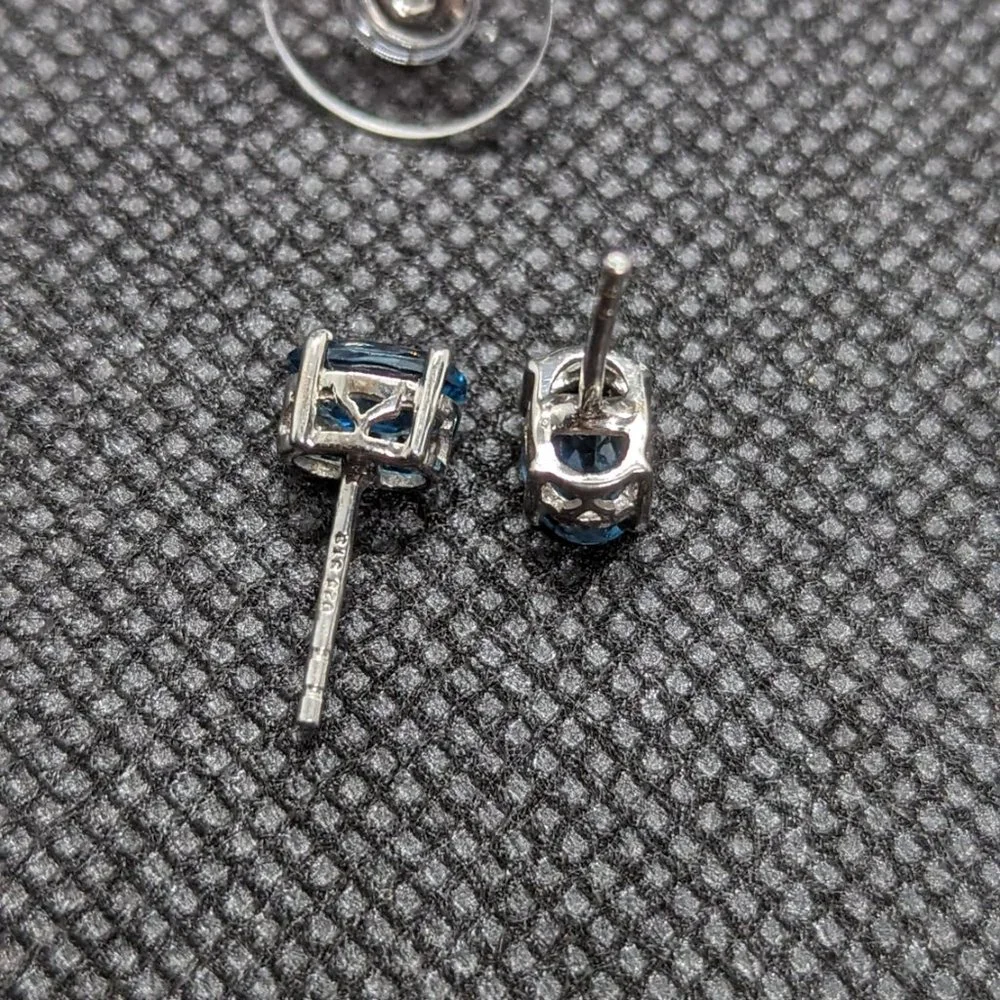 Small London Blue Topaz Earrings - Picture 6 of 6